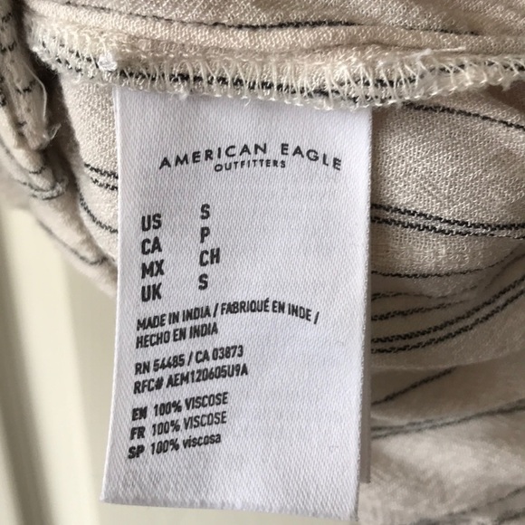 AEO cream striped off shoulder crop top - Picture 6 of 6